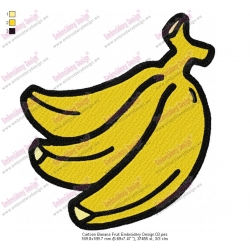 Cartoon Banana Fruit Embroidery Design 03